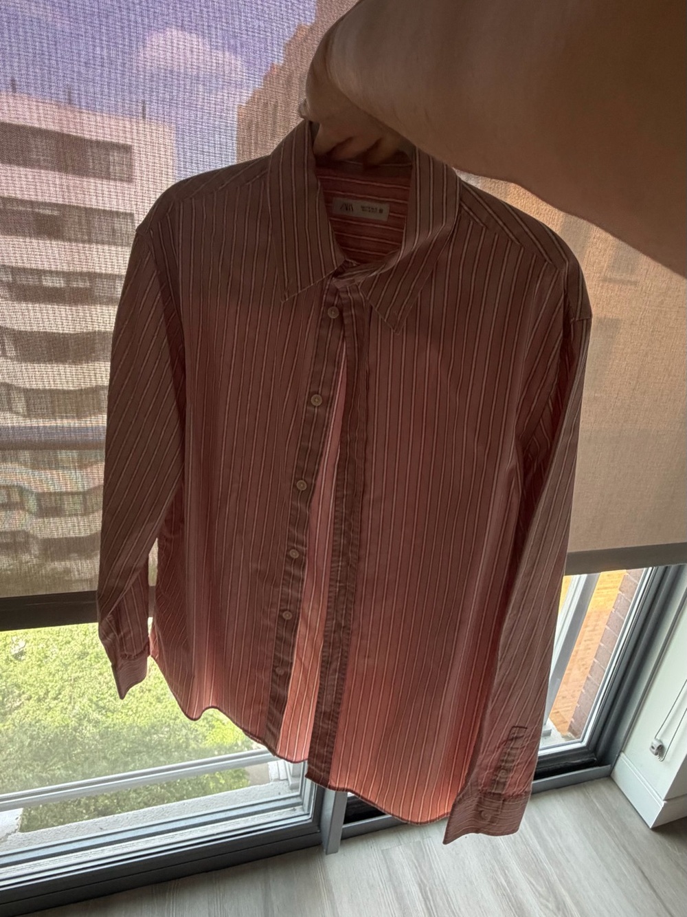 Zara Pink Striped Men's Button-Up Shirt